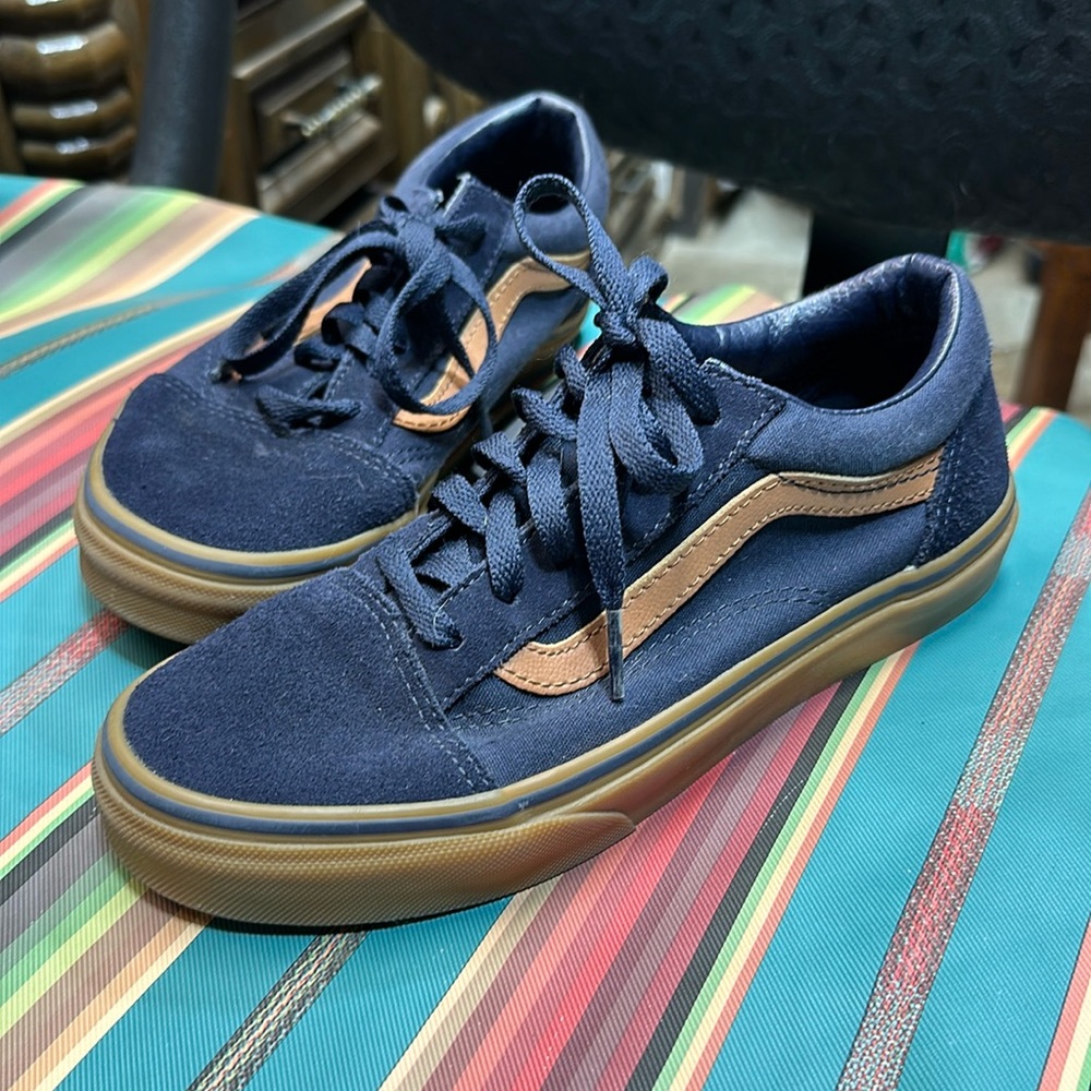Vans kids dark blue vans size 4.5